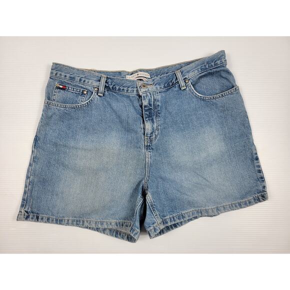 Vintage‎ Y2K Tommy Hilfiger Boyfriend Denim Shorts Womens 14 - Picture 1 of 8